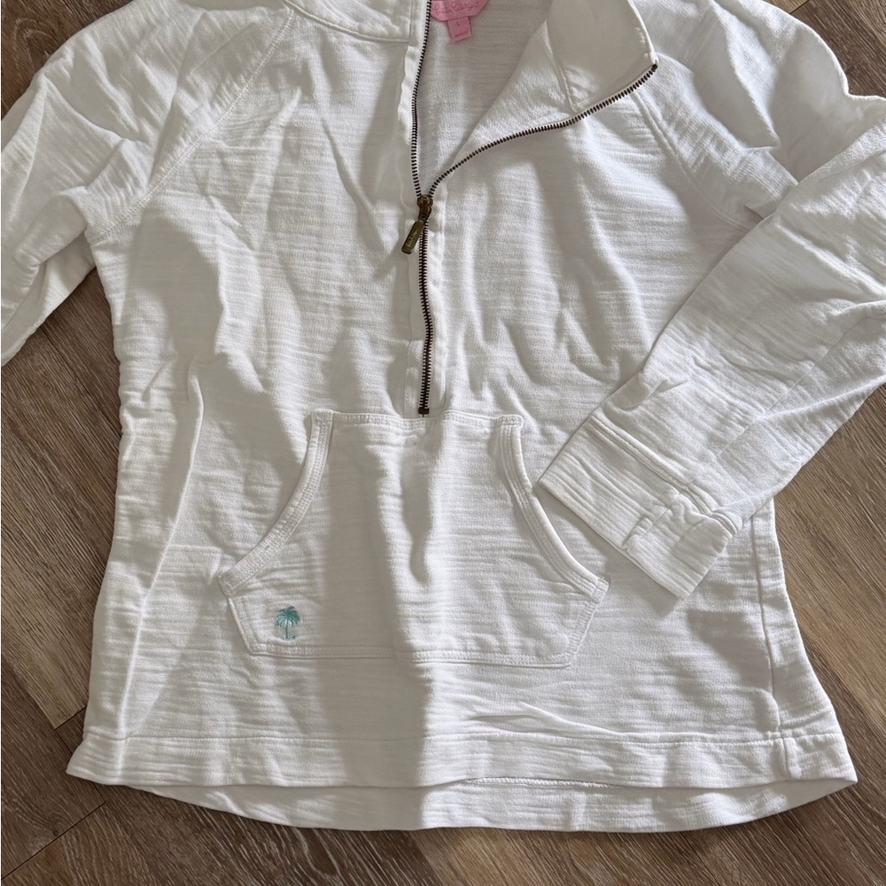 Lilly Pulitzer White Quarter-Zip Top